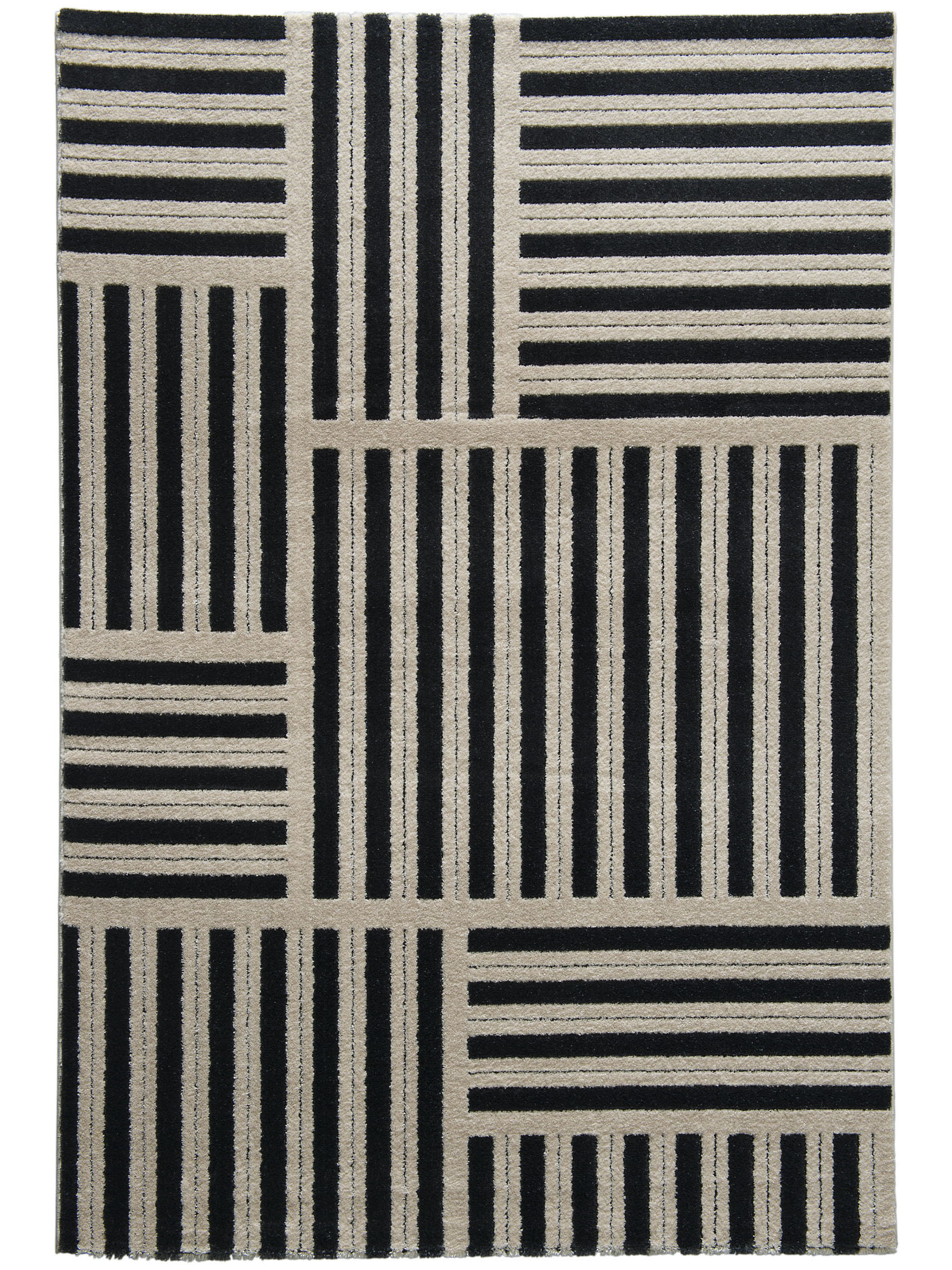 Rieseby Moderner Teppich, Black/White
