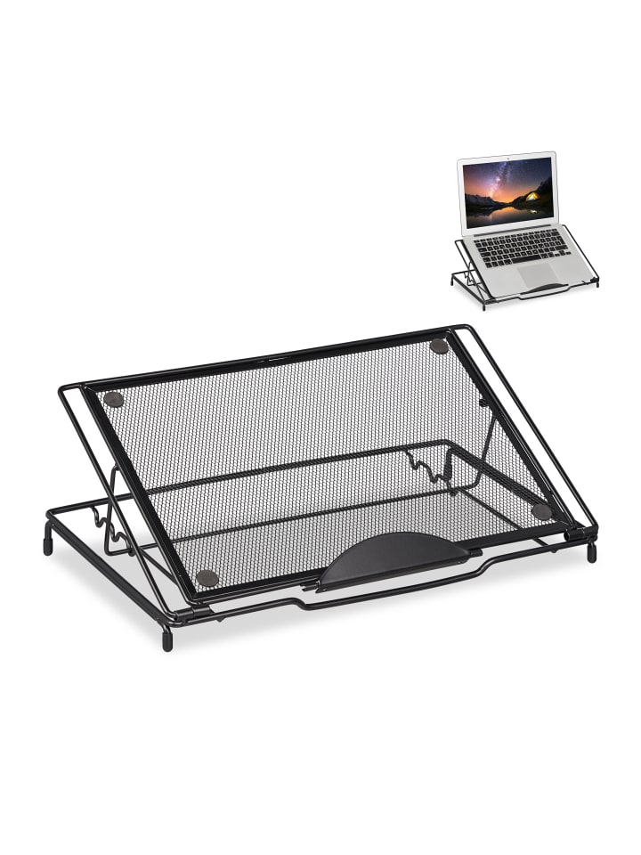 relaxdays Laptopständer in Schwarz - (B)37 x (H)14,5 x (T)25 cm günstig kaufen onesize