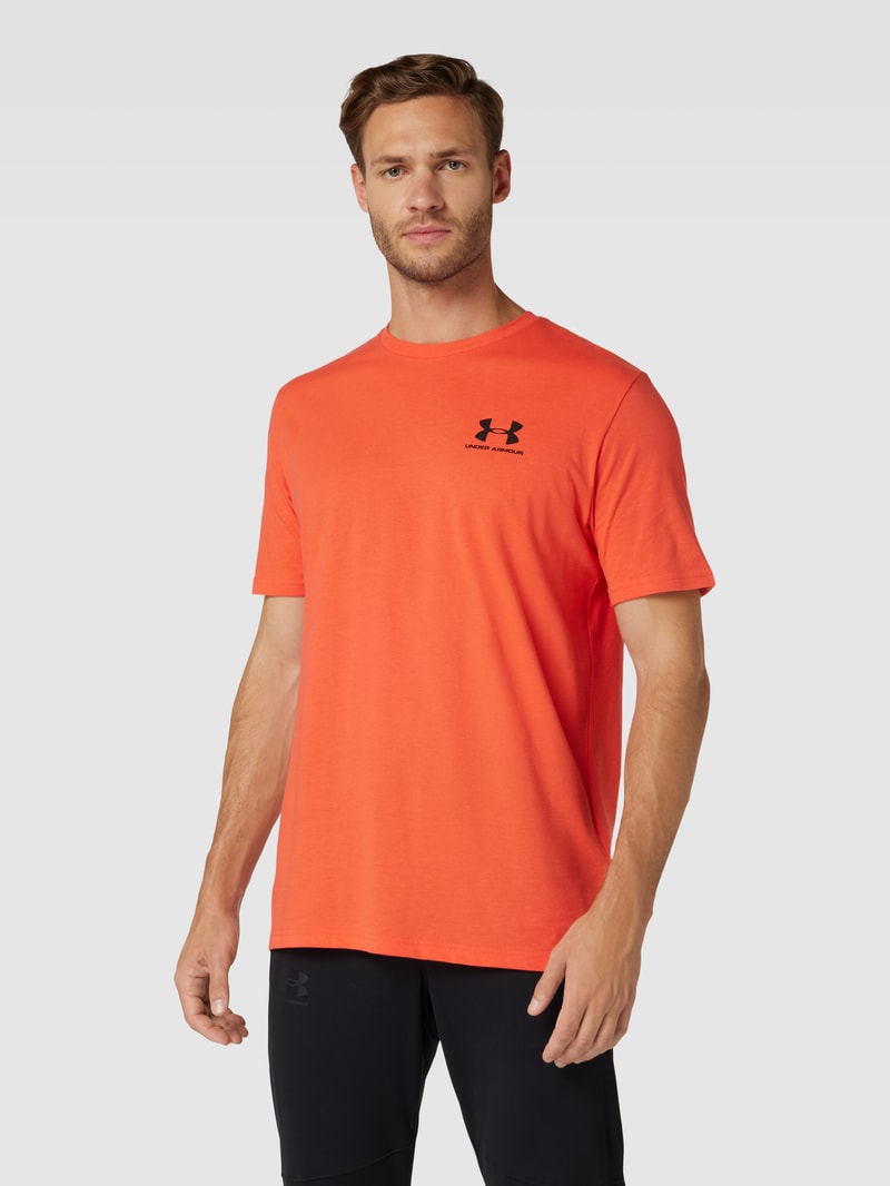 T-Shirt mit Label-Print in orange