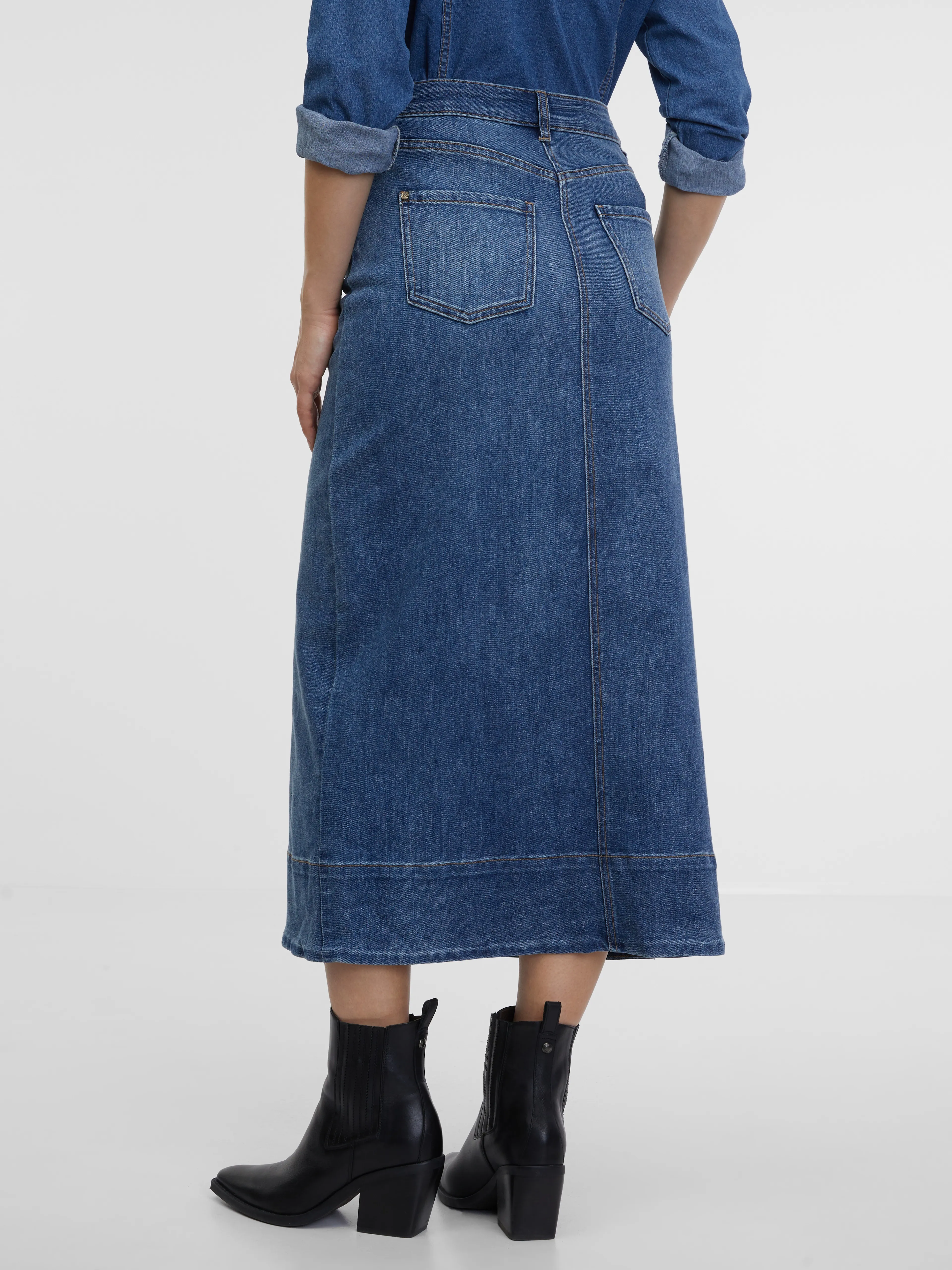 Blauer Jeans-Midirock Damen ORSAY