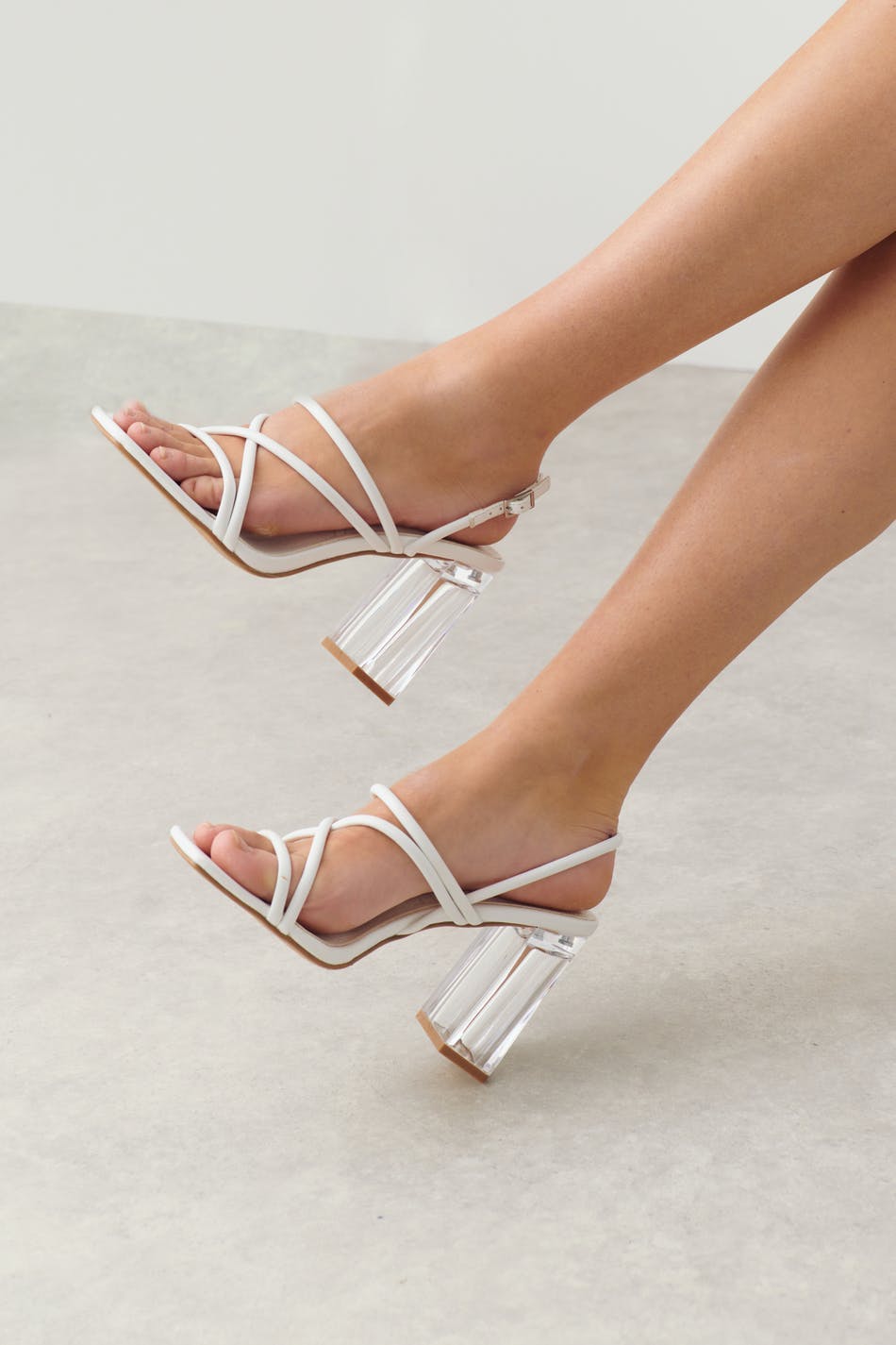 Strappy high heel sandals