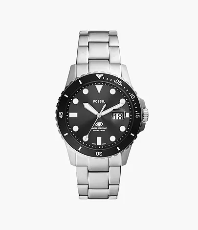 Fossil Uhr Fossil Blue Dive 3-Zeiger-Werk Datum Edelstahl