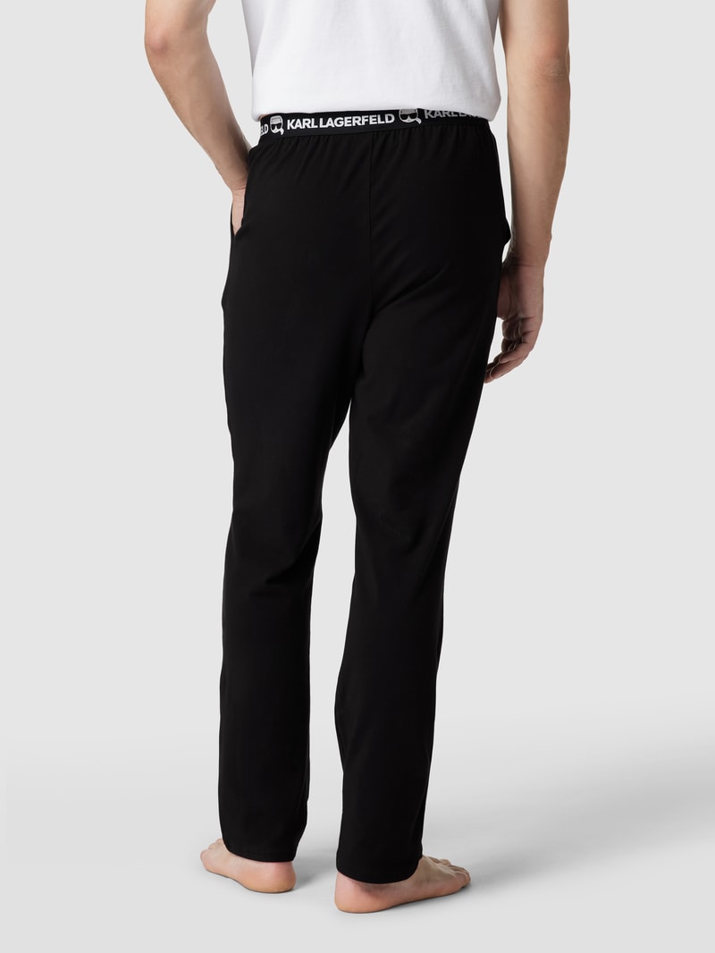 Pyjama-Hose mit elastischem Bund in schwarz