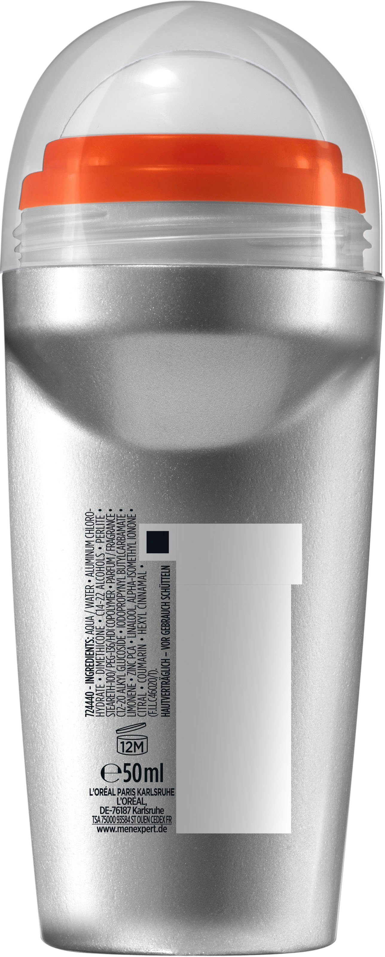 L'ORÉAL PARIS MEN EXPERT Deo-Roller Invicible 96h, Packung, 6-tlg.