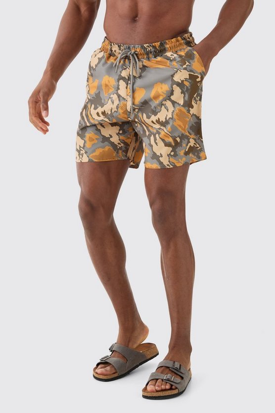Mittellange Camouflage Badehose