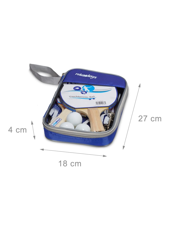 relaxdays 4x Tischtennis-Set in Blau günstig kaufen onesize
