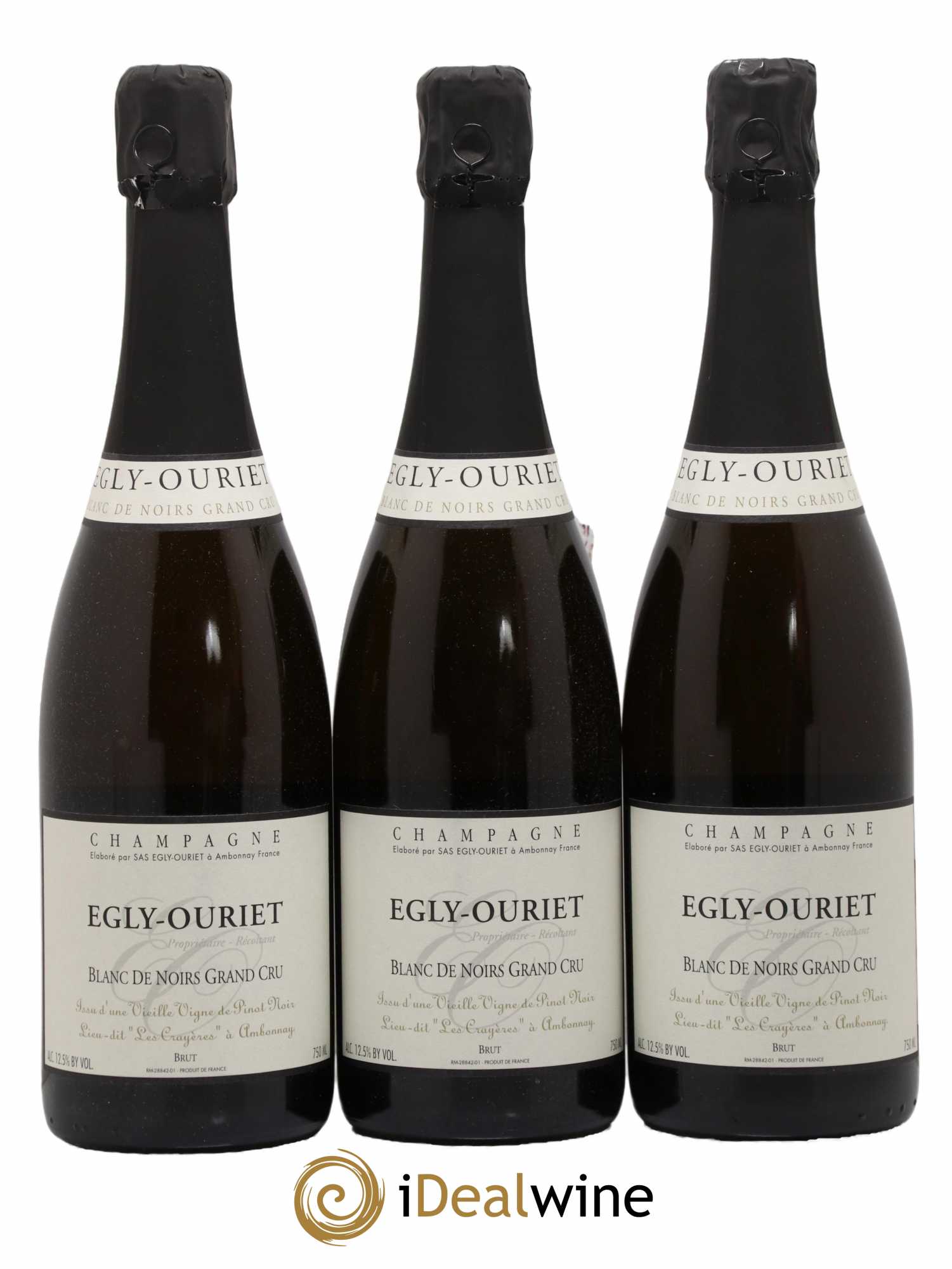 Blanc de Noirs Les Crayères Vieilles vignes Egly-Ouriet   - Lot de 3 Bouteilles