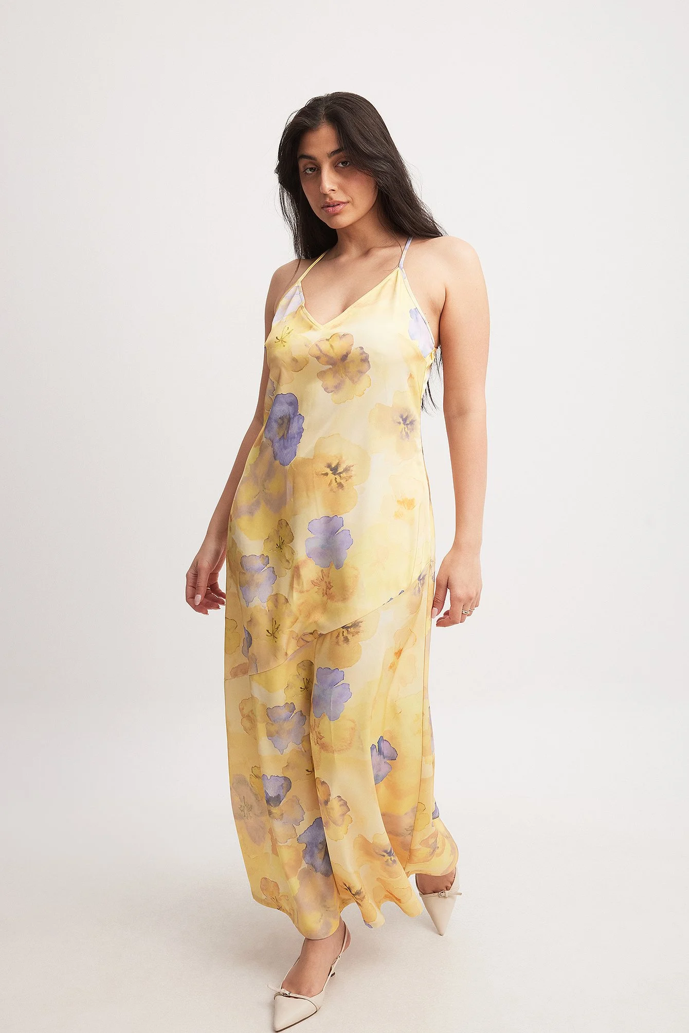 V-Neck Satin Slip Dress