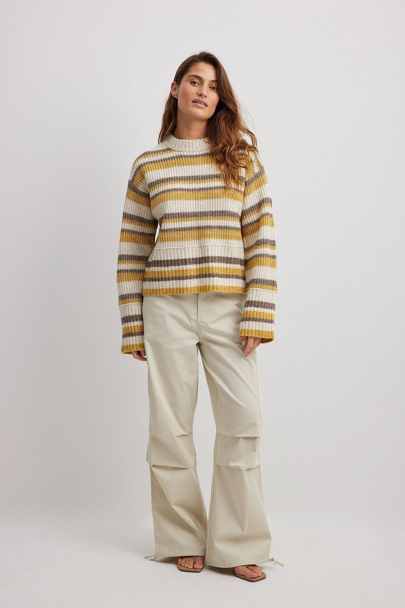 Gestreifter Oversized-Strickpullover