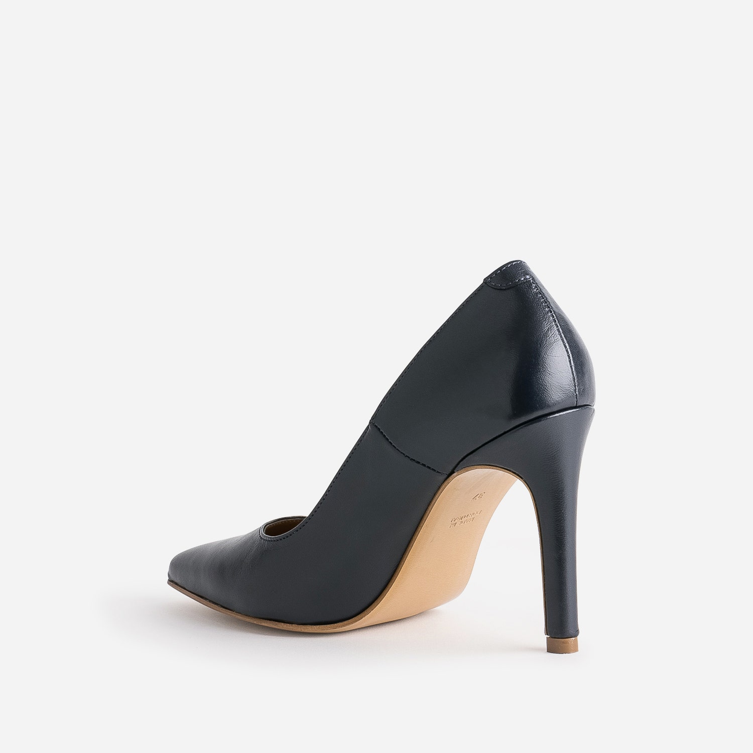 Stiletto TEXTO marine en cuir