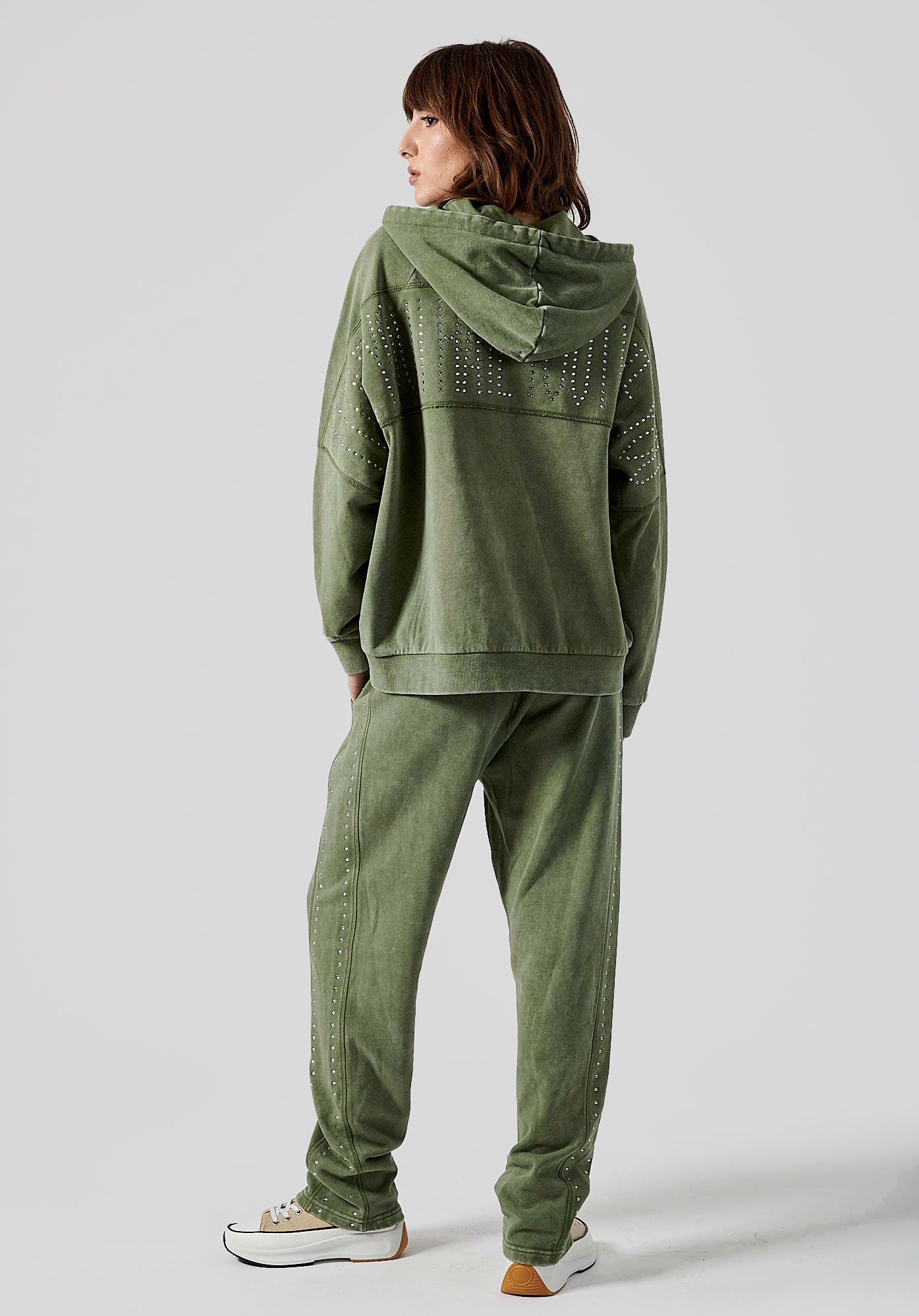 FALEN  Sweat kaki femme 100% coton