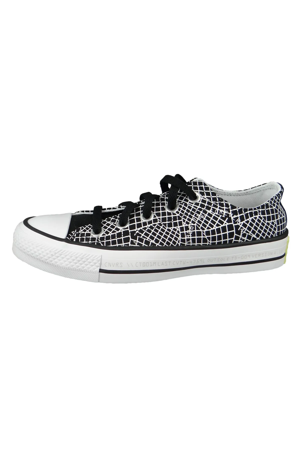 converse  Damen Low Sneaker Chuck Taylor All Star Topograhic OX 170123C Schwarz Black LT Zitron Textil
