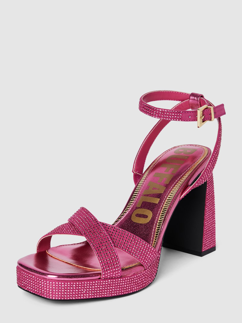 Sandaletten mit Ziersteinbesatz Modell 'CHERRY SPARK' in pink