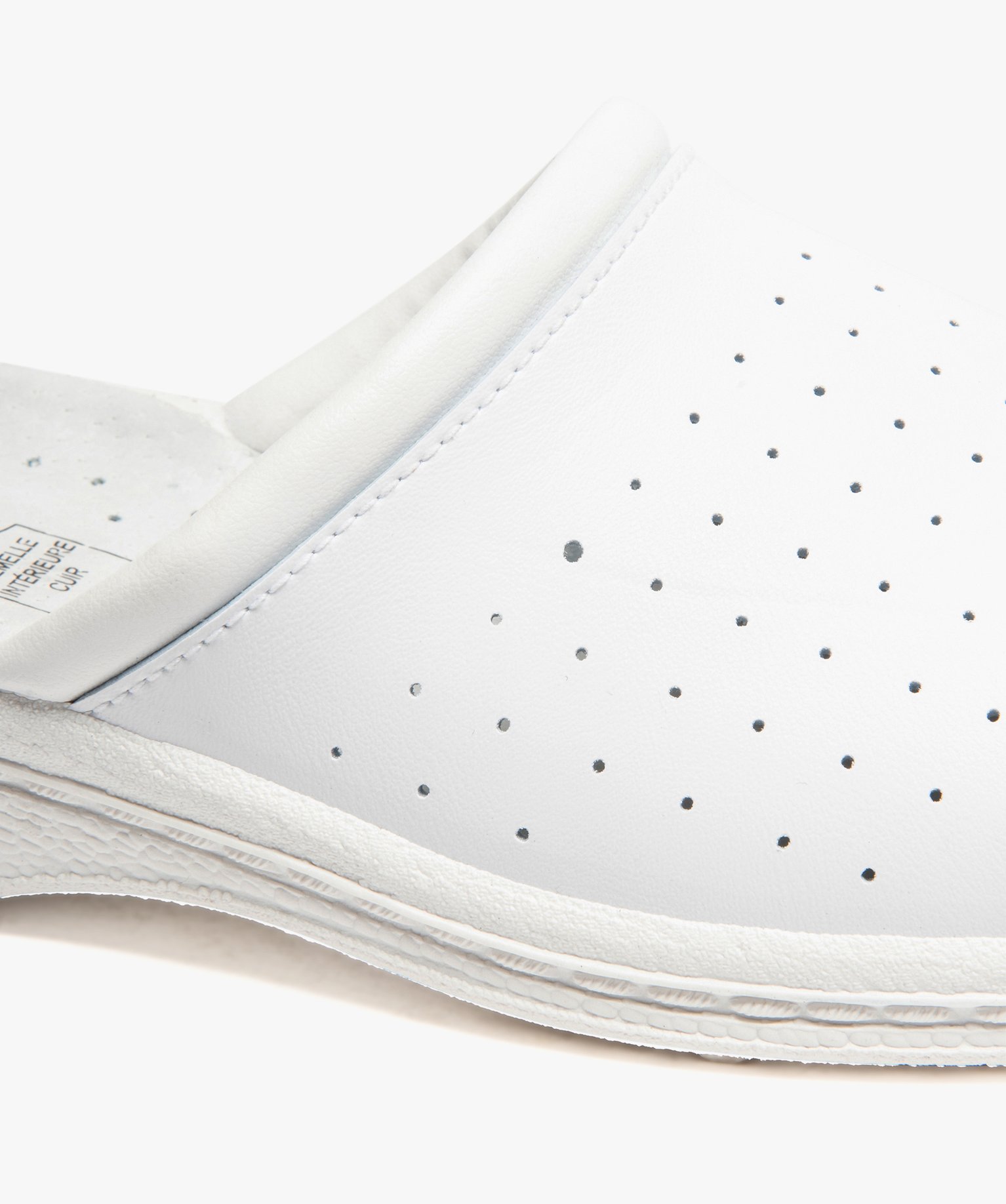 Sabots homme confort dessus uni perforé blanc | GEMO