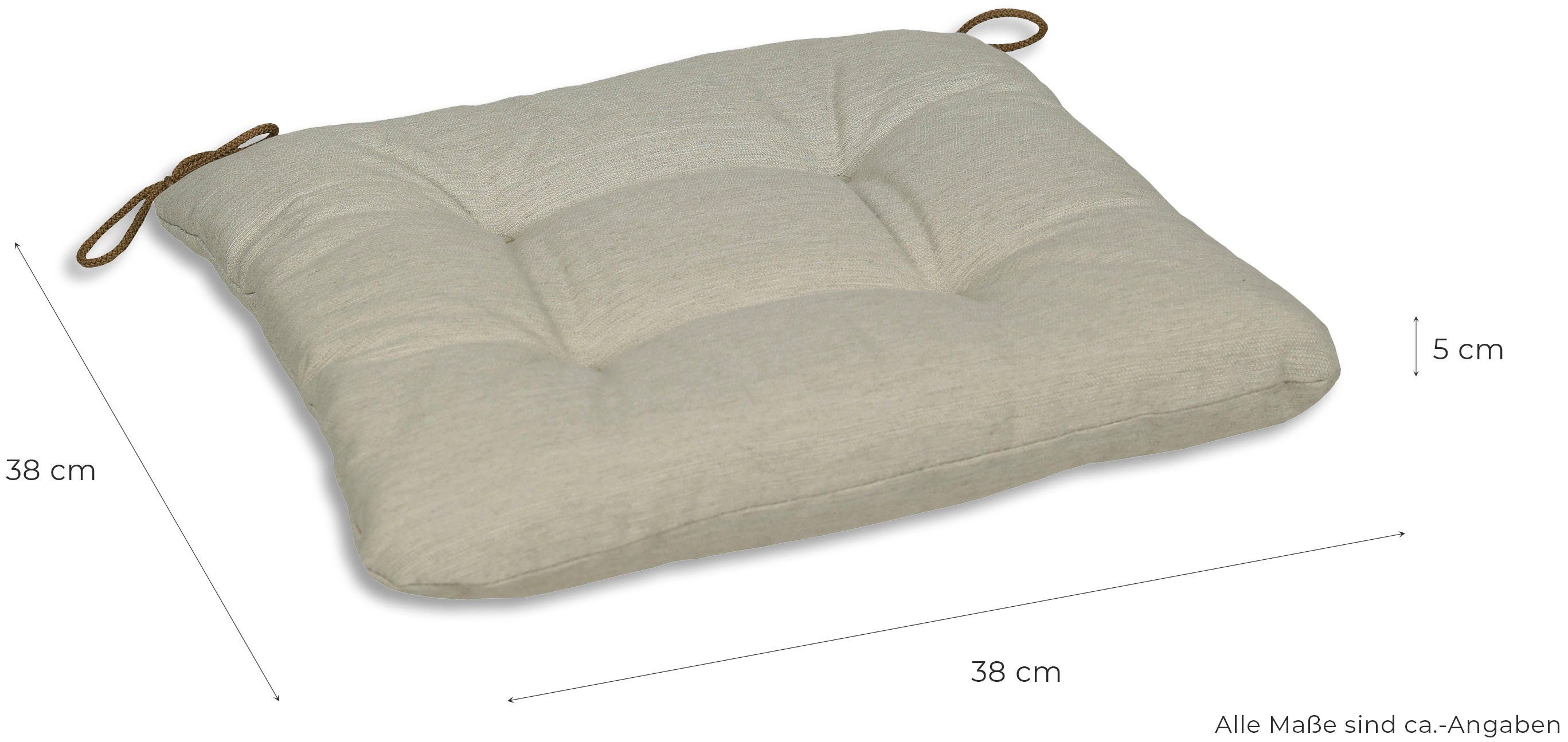 GO-DE Sitzkissen Carina, 2er Set, 38x38 cm