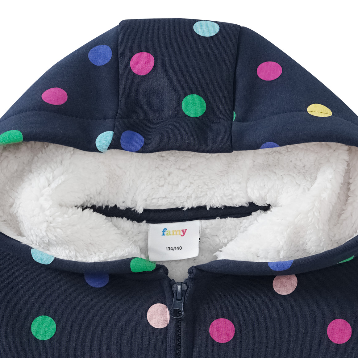 Mädchen Sweatjacke mit Punkte-Allover