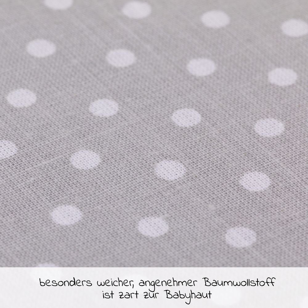 Fillikid Laufgitter kleine Punkte Exklusiv - Grau, Laufstalleinlage Flexi für Laufgitter mit 75 x 100 cm & 100 x 100 cm