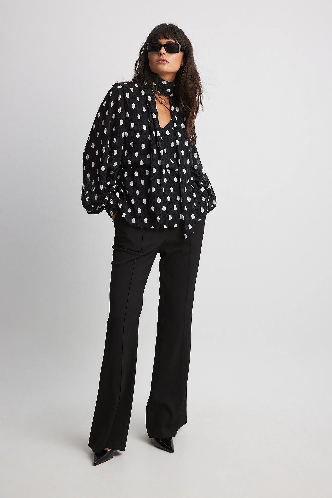 Chiffonbluse mit Schaldetail