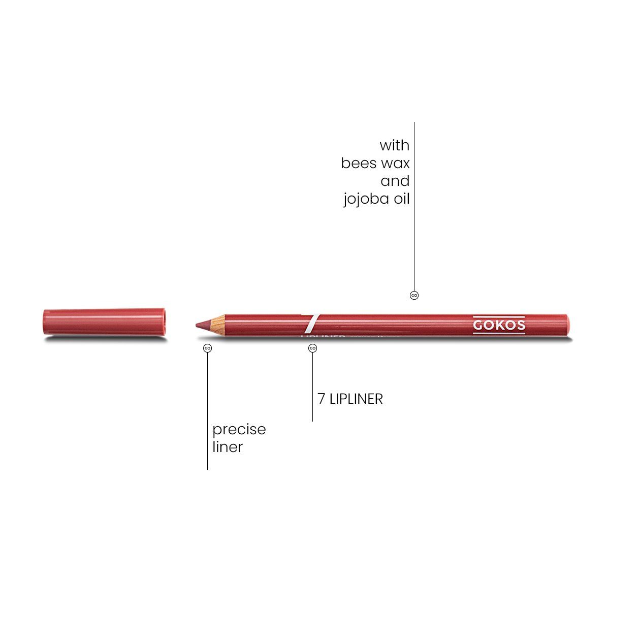 Gokos Lipliner LipLiner special edition, mit pflegendem Jojobaöl und Bienenwachs.