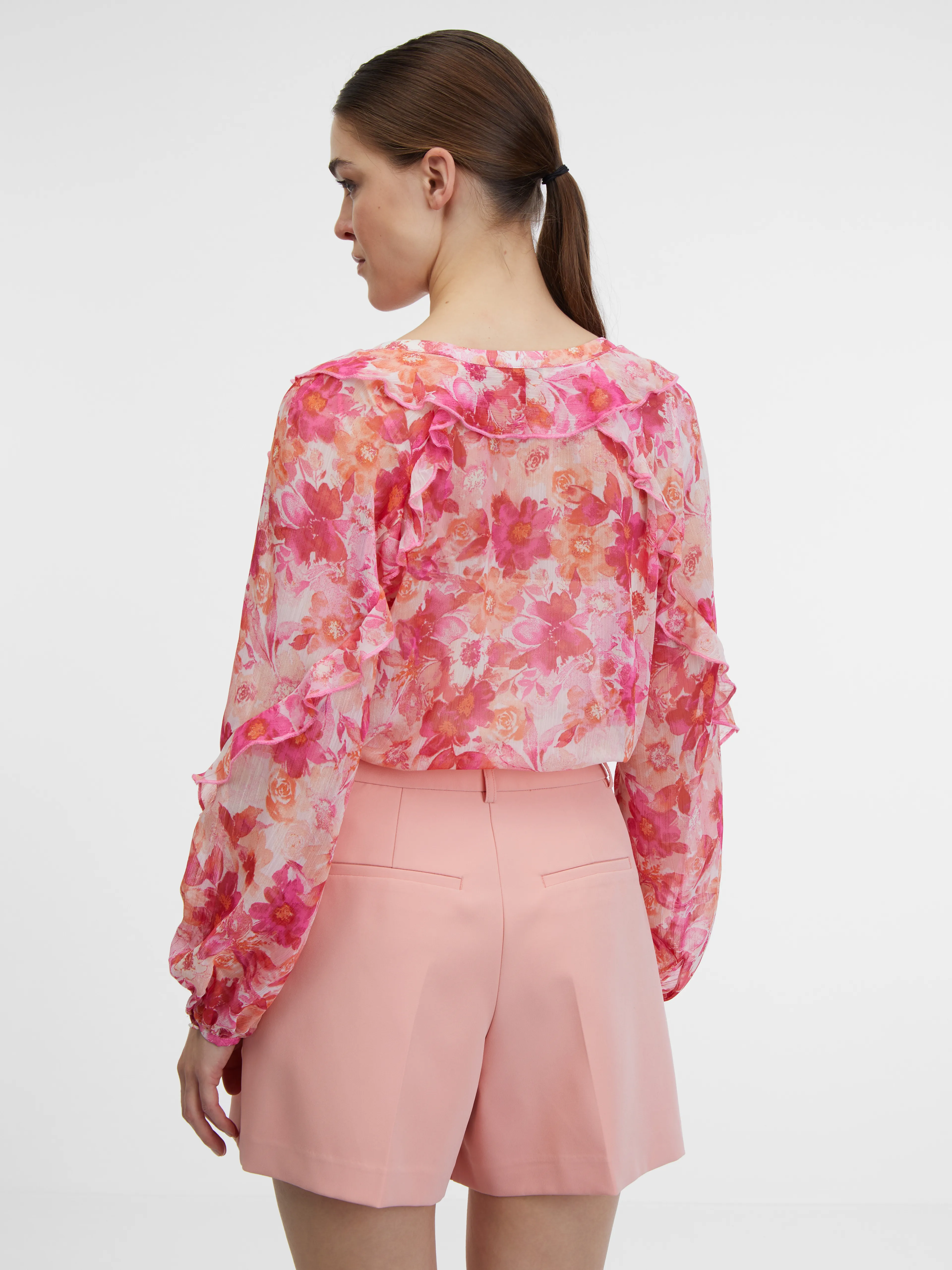Rosa Damen-Bluse mit Blumenmuster ORSAY