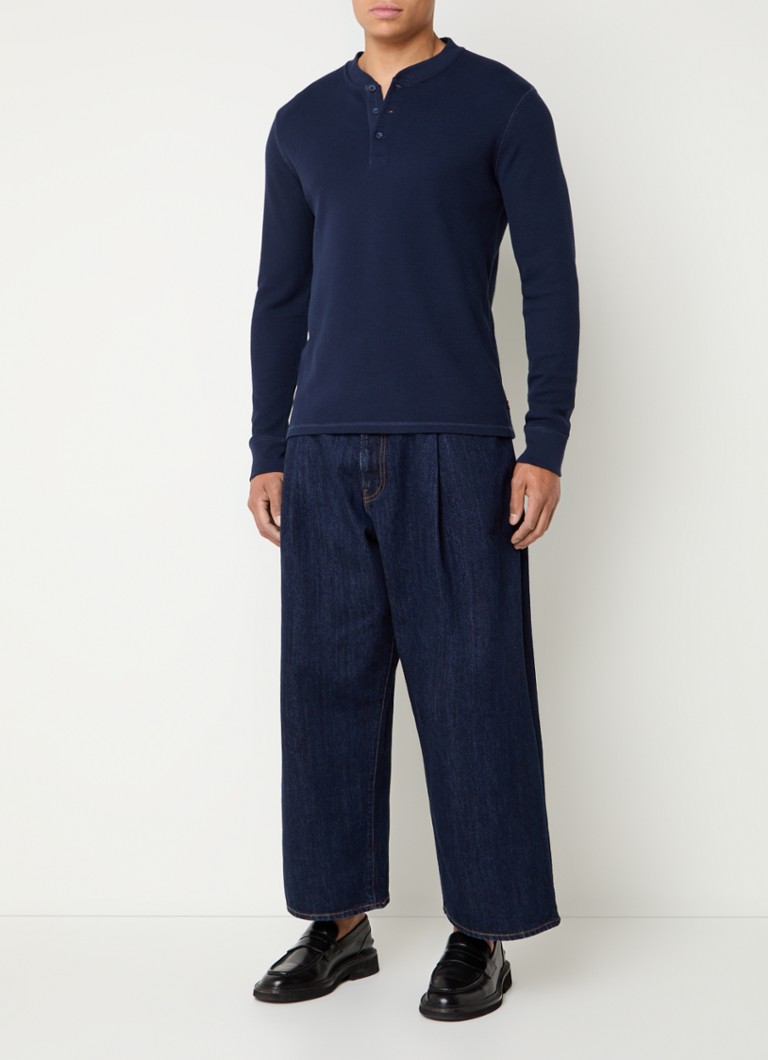 Texturované tričko Levi's Henley s dlouhým rukávem