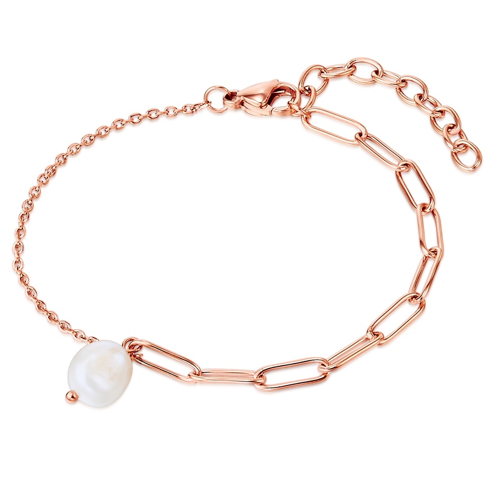 Valero Pearls Bracelet en acier inoxydable Acier inoxydable Perle de culture d'eau douce en Or  Bracelet