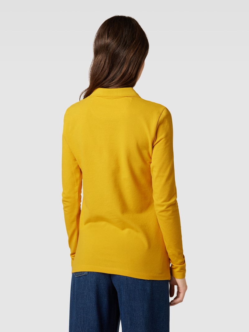 Longsleeve mit Polokragen in senfgelb