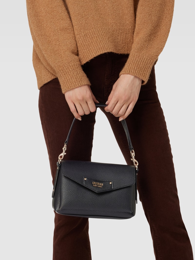 Handtasche mit Label-Details Modell 'BRENTON' in schwarz