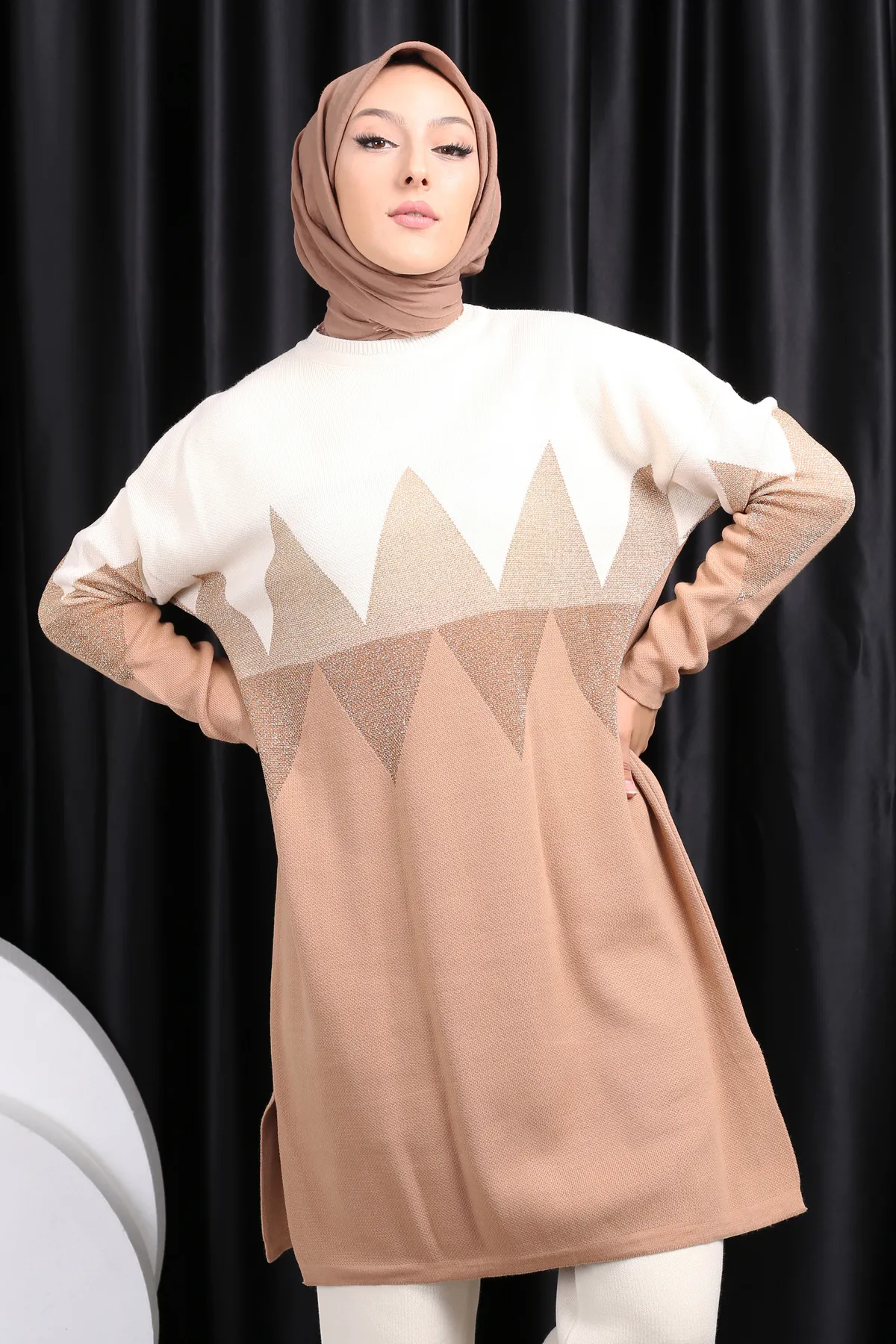 VOLT CLOTHİNG  Strickset mit Zickzack-Muster für Damen