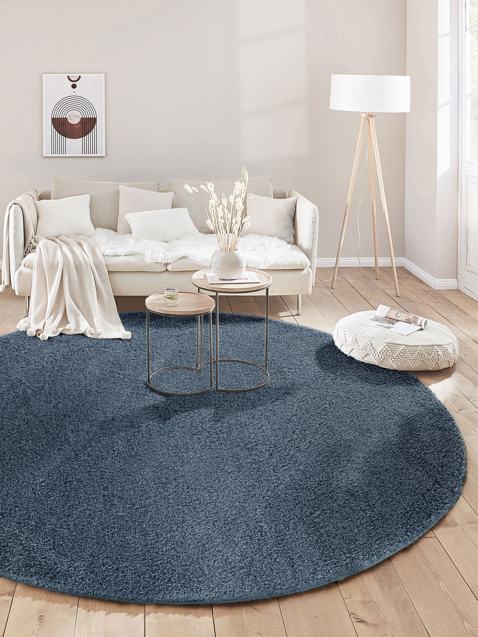 Lounge Hochflor-Teppich, Royalblau