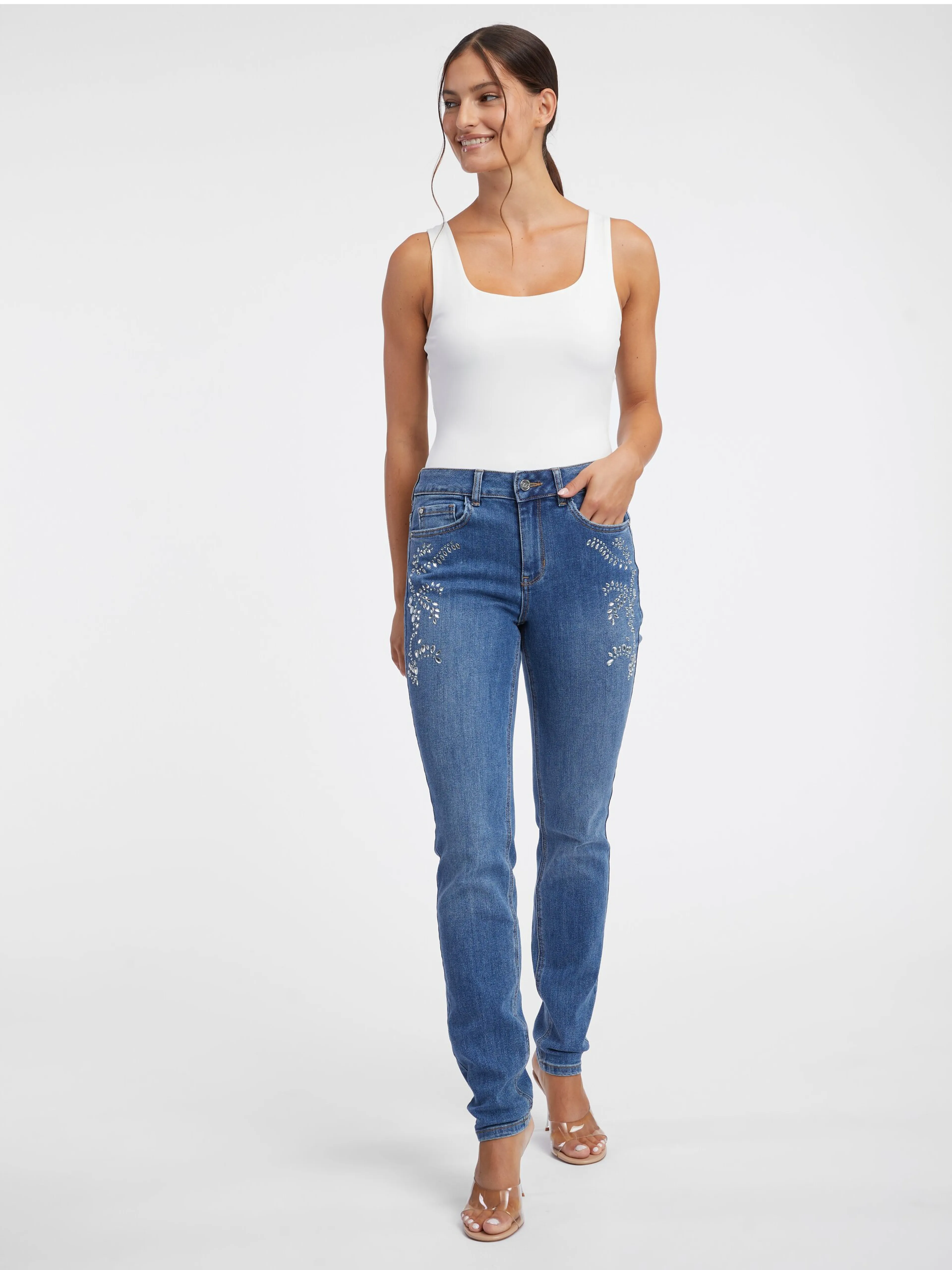 Blaue Damen Slim Fit Jeans ORSAY