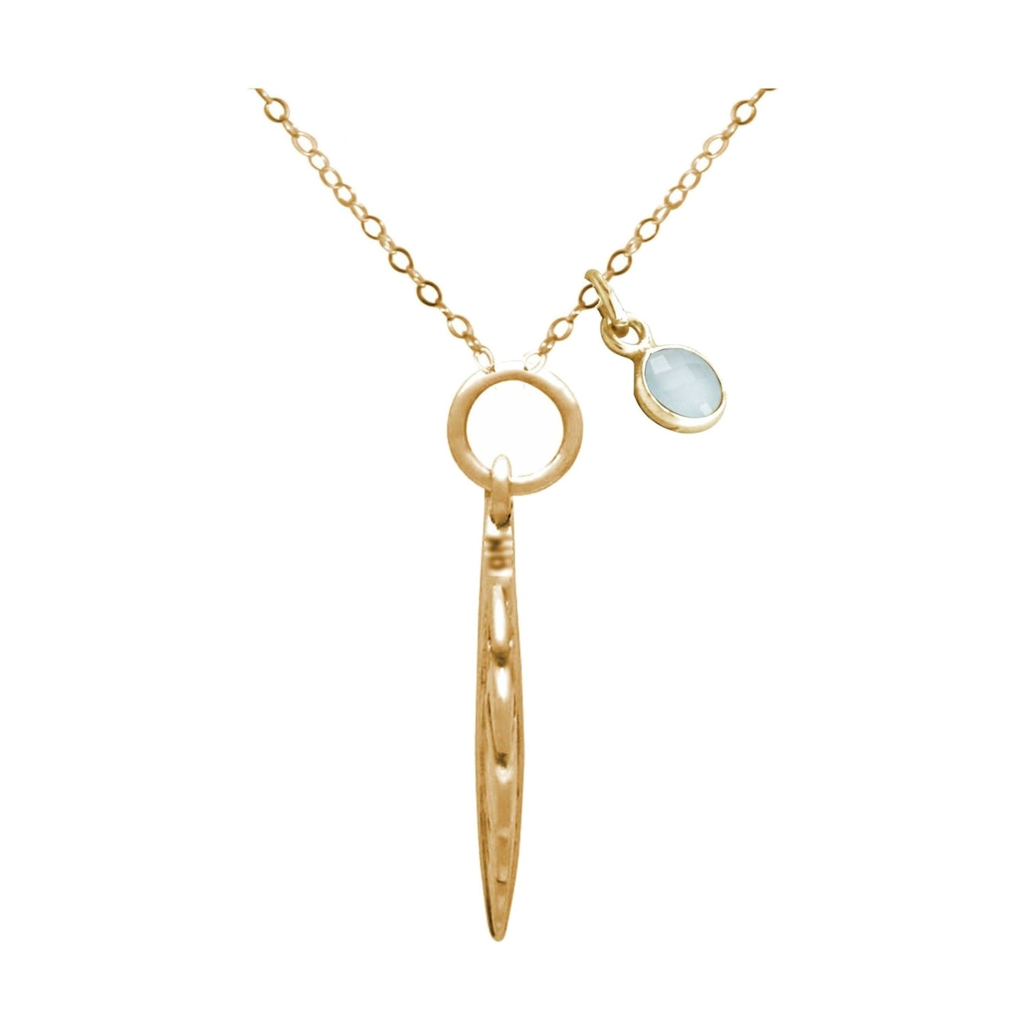 Kette mit Anhänger 'Tropisches Blatt CHALCEDON'