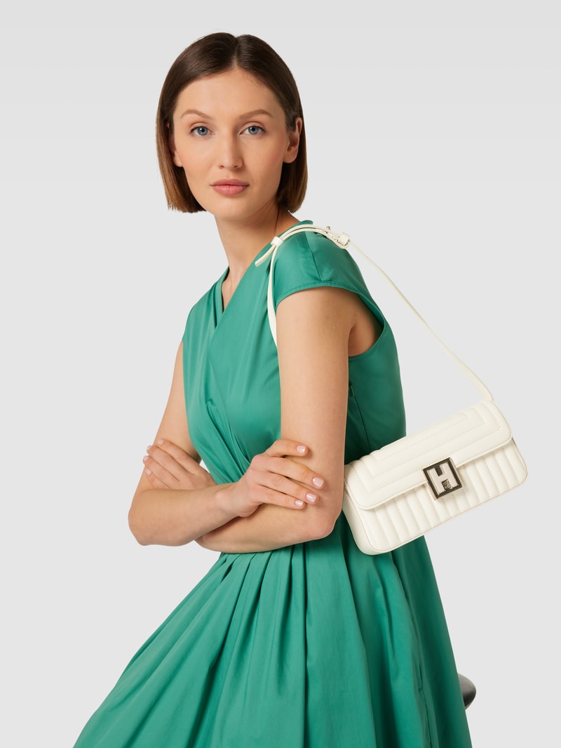 Handtasche mit Label-Detail Modell 'Jodie' in weiß