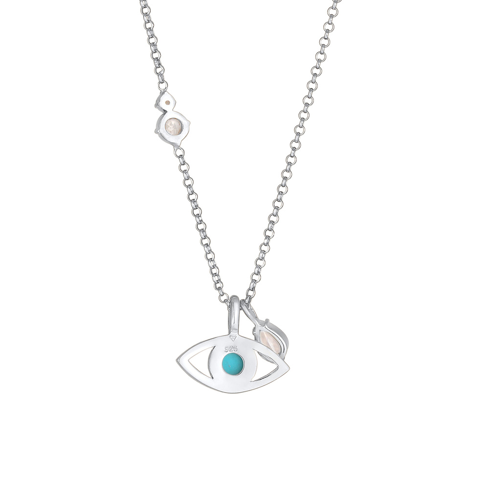 Elli PREMIUM Elli PREMIUM Collier Topaze solitaire turquoise pour dames en argent sterling 925 collier