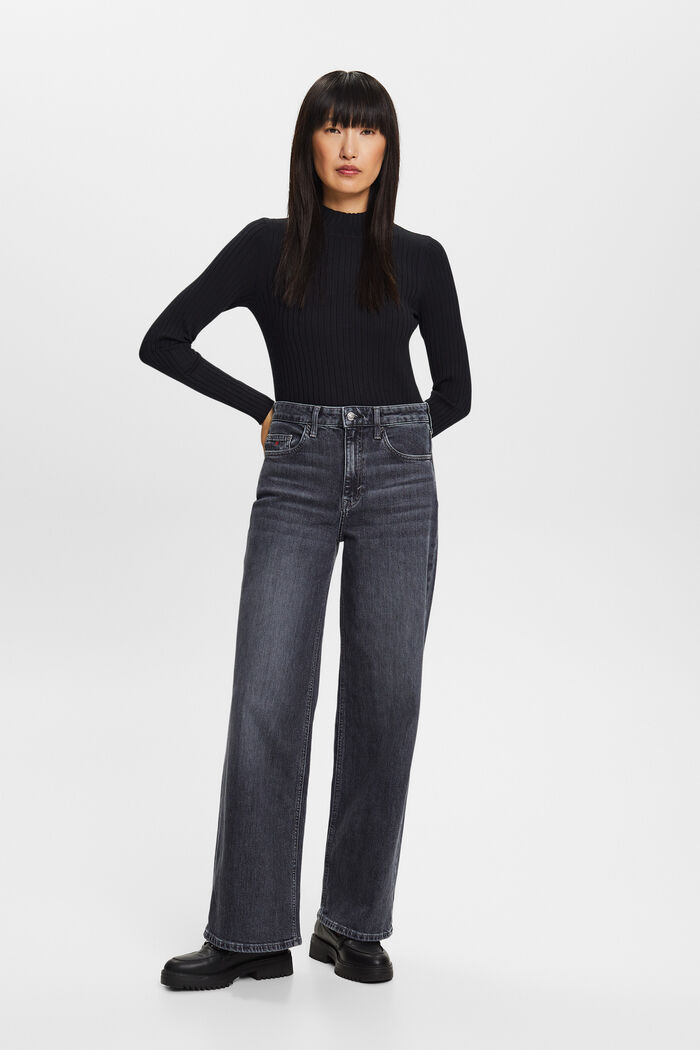 Jeans mit hohem Bund und geradem Bein