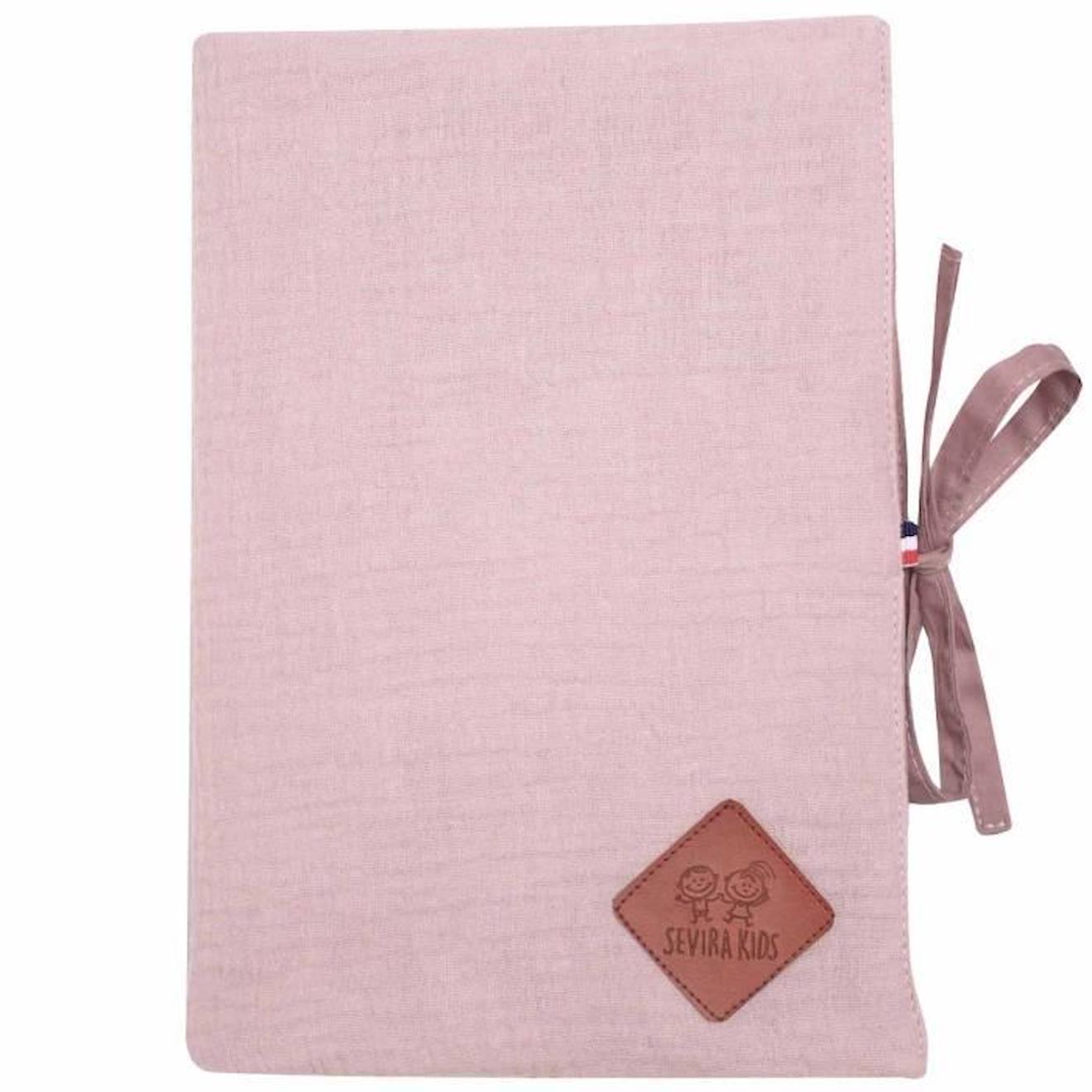 Protège carnet de santé en gaze de coton, Jeanne Vieux Rose TU rose