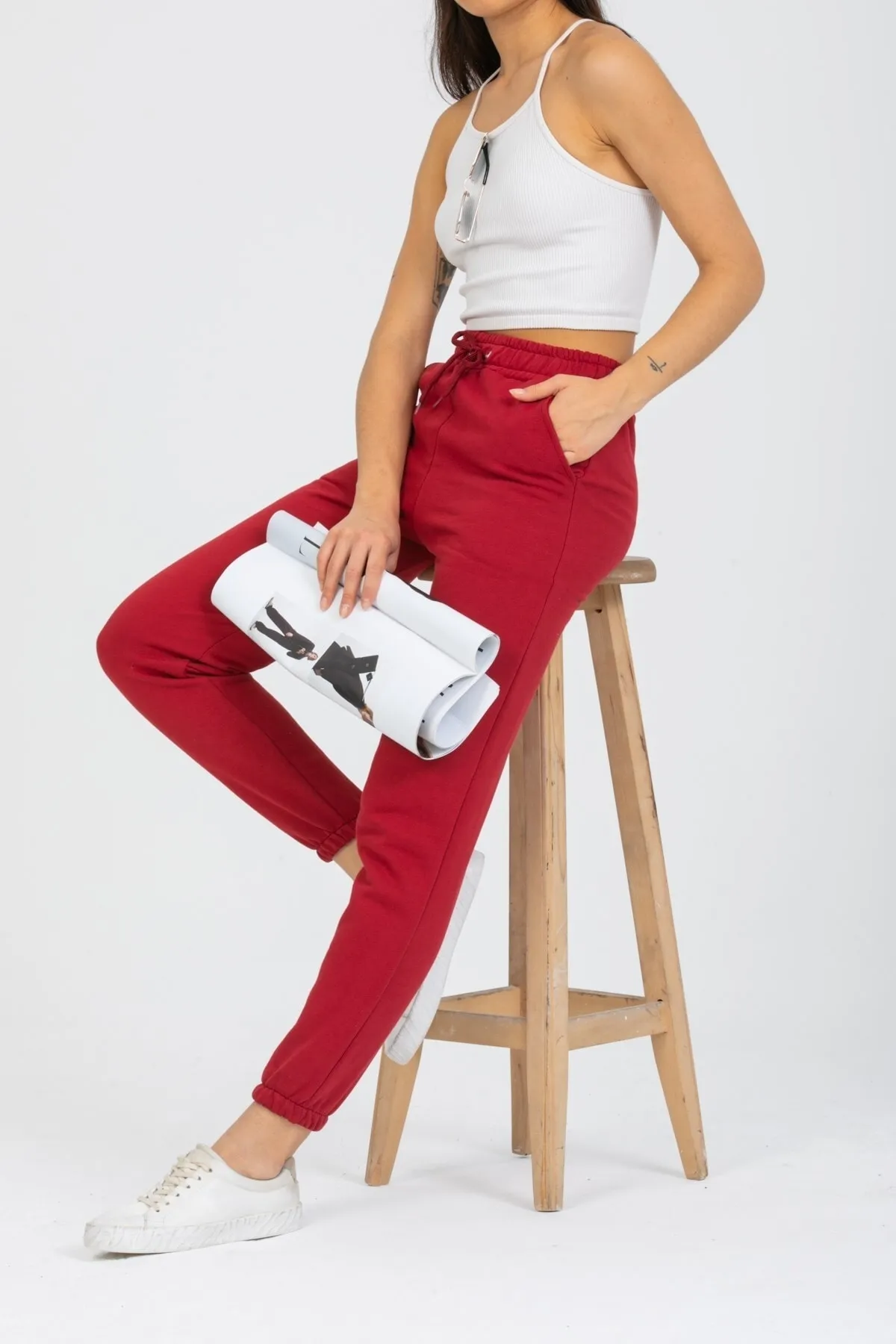 Deafox  Jogginghose - Bordeaux - Slim