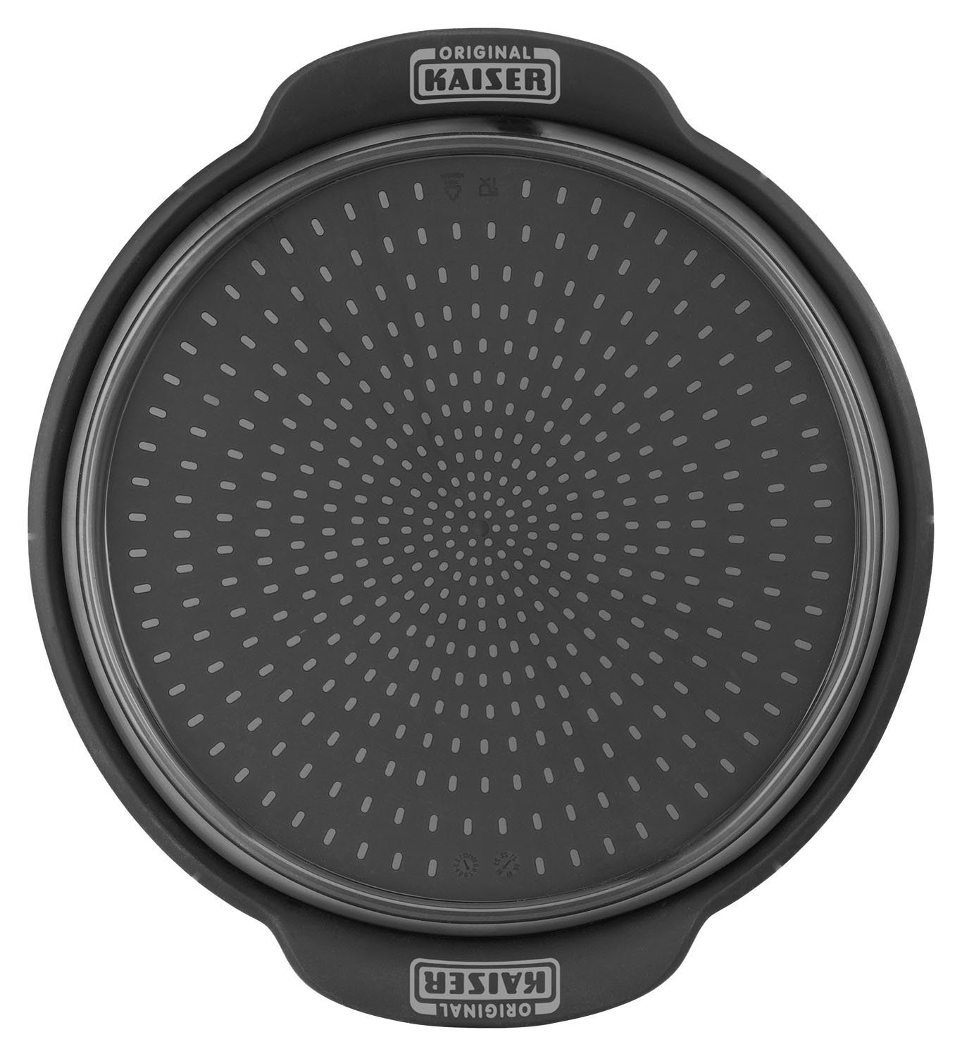 Kaiser Backformen Backblech Tortenbodenform CRISP FLEX, Schwarz, Ø 24 cm, Silikon