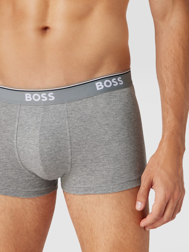Trunks mit elastischem Logo-Bund im 3er-Pack in dunkelgrau