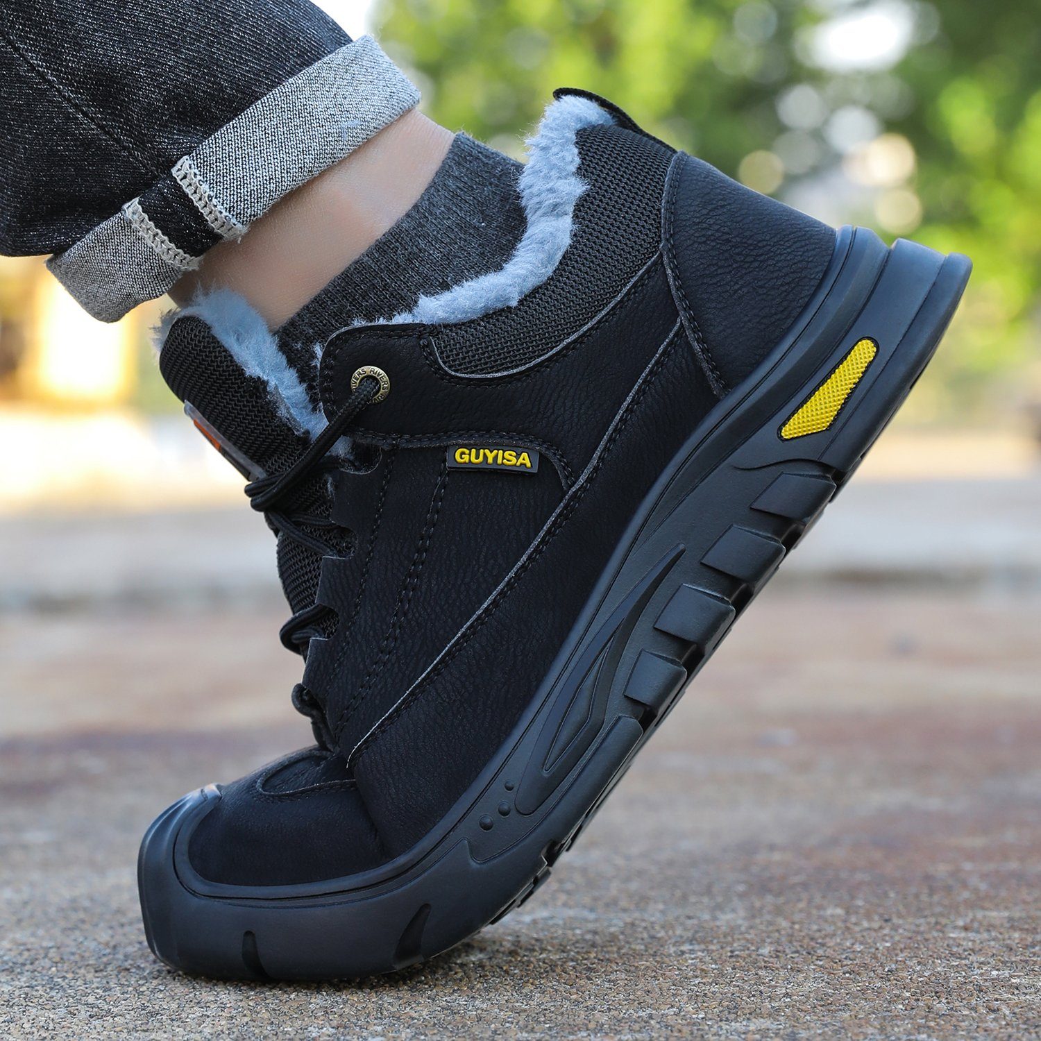 Daisred Herren Sicherheitsschuhe Wasserdichte Schutzschuhe Arbeitsschuh