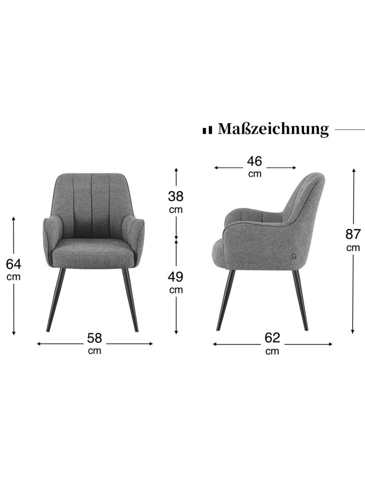 DUBI Möbel 2er-Set: Drehstuhl THOMAS-MAJA in Cremeweiß - (B)58 x (H)87 x  (T)62 günstig kaufen onesize
