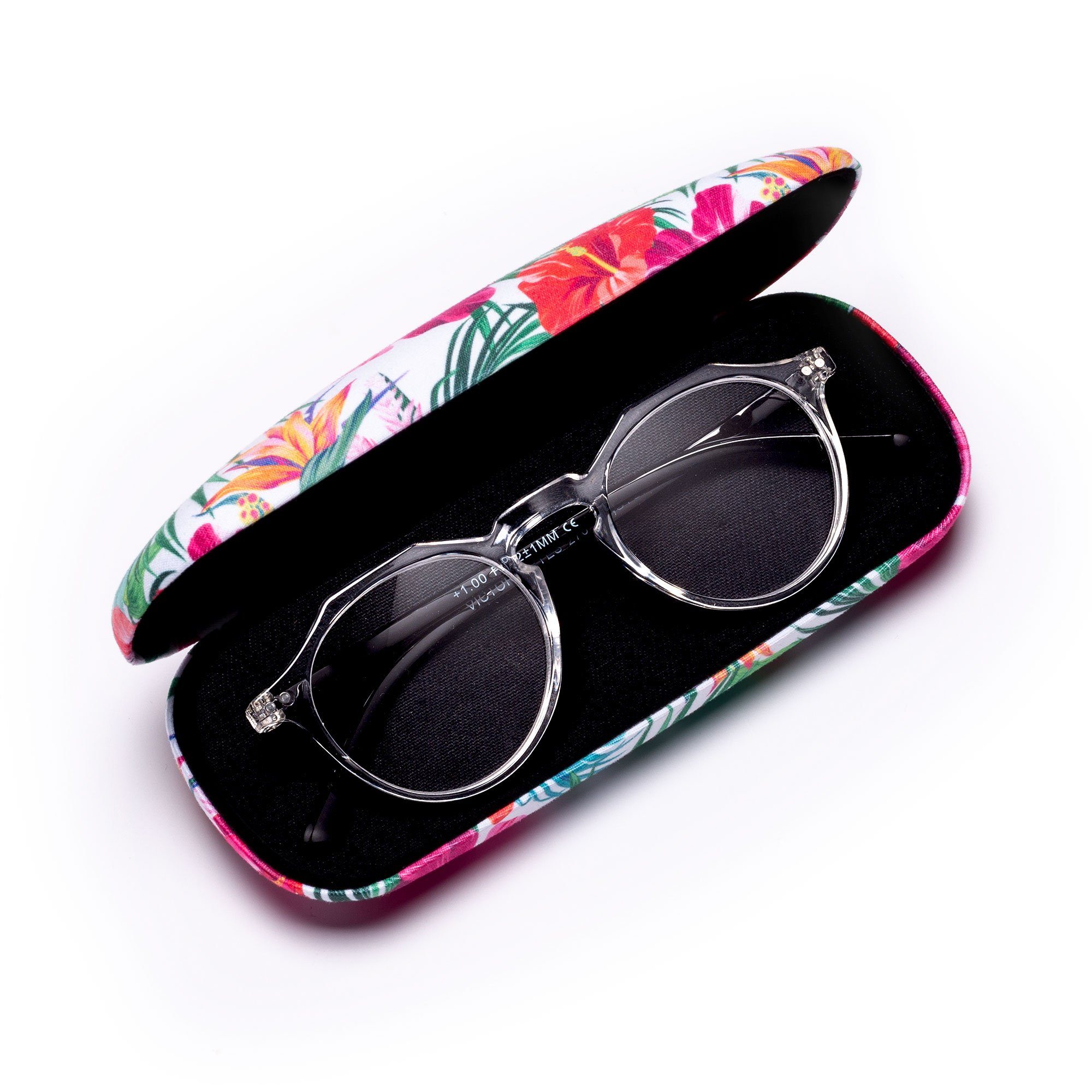 FEFI Brillenetui FLOWER - Hardcase mit passendem Mikrofasertuch