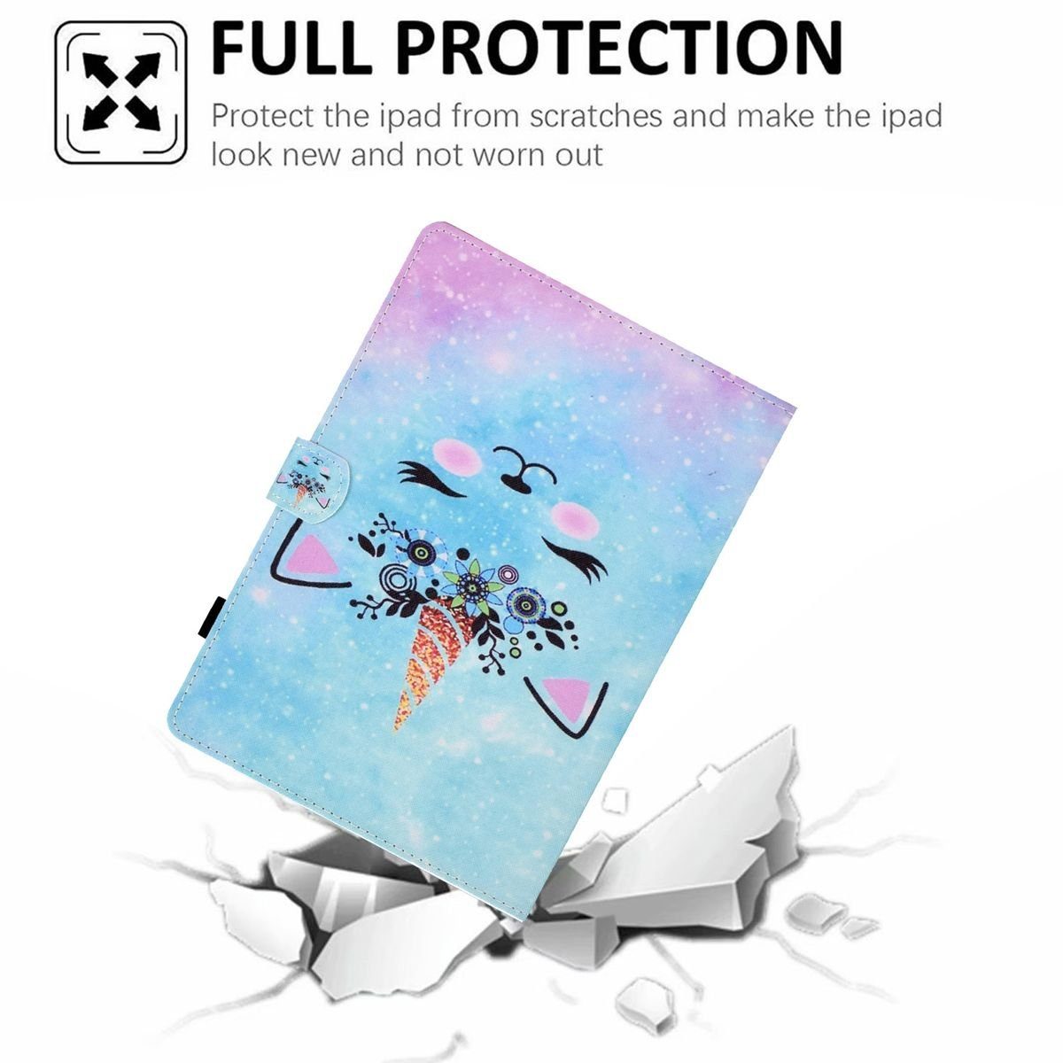 Wigento Tablet-Hülle Für Samsung Galaxy Tab A8 2021 X205 X200 Design Motiv 4 Kunstleder Hülle Cover Tablet Tasche Case Neu