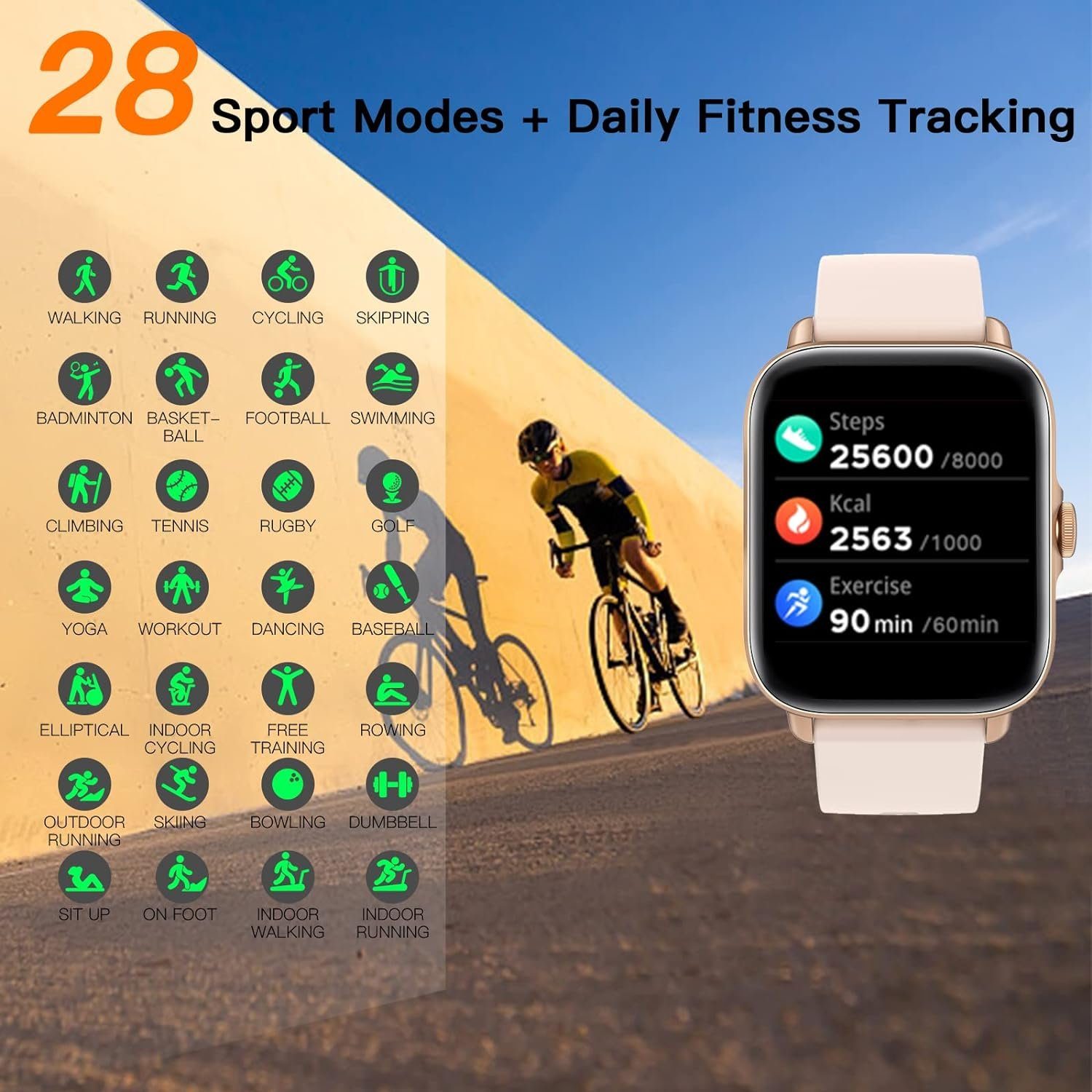 IBETTER Smartwatch, Fitness Tracker Damen Herren Uhren Watch für Android IOS, Smartwatch (Fitness Tracker Uhr 1.69