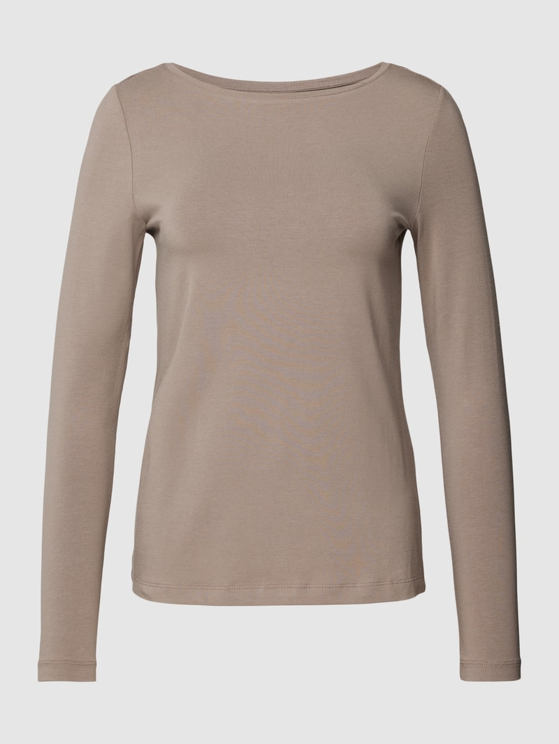Longsleeve mit U-Boot-Ausschnitt in taupe