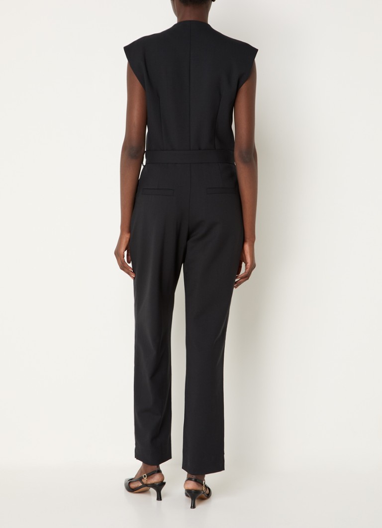 Claudie Pierlot  Joylaine straight fit jumpsuit in wolblend met strikceintuur
