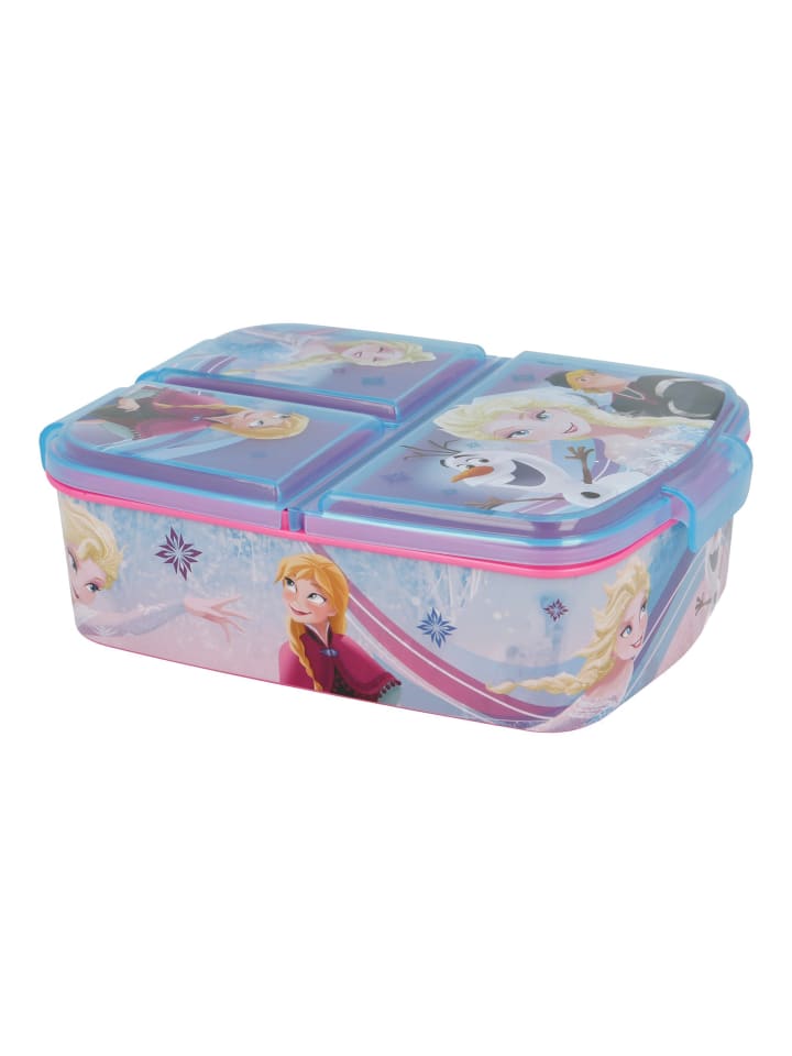Disney Frozen Anna und Elsa Kinder Premium Brotdose Lunchbox mit 3 Fächern in Pink günstig kaufen onesize