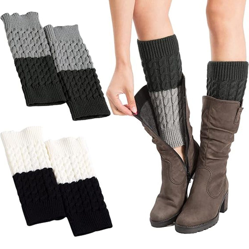 Lubgitsr Beinstulpen Langer Stulpen aus Wollstrick für Damen und Mädchen, Knöchelwärmer (2-St)