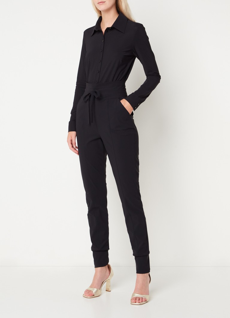 Pantaloni Franka di Studio Anneloes, a vita alta, vestibilità slim, con tasche laterali