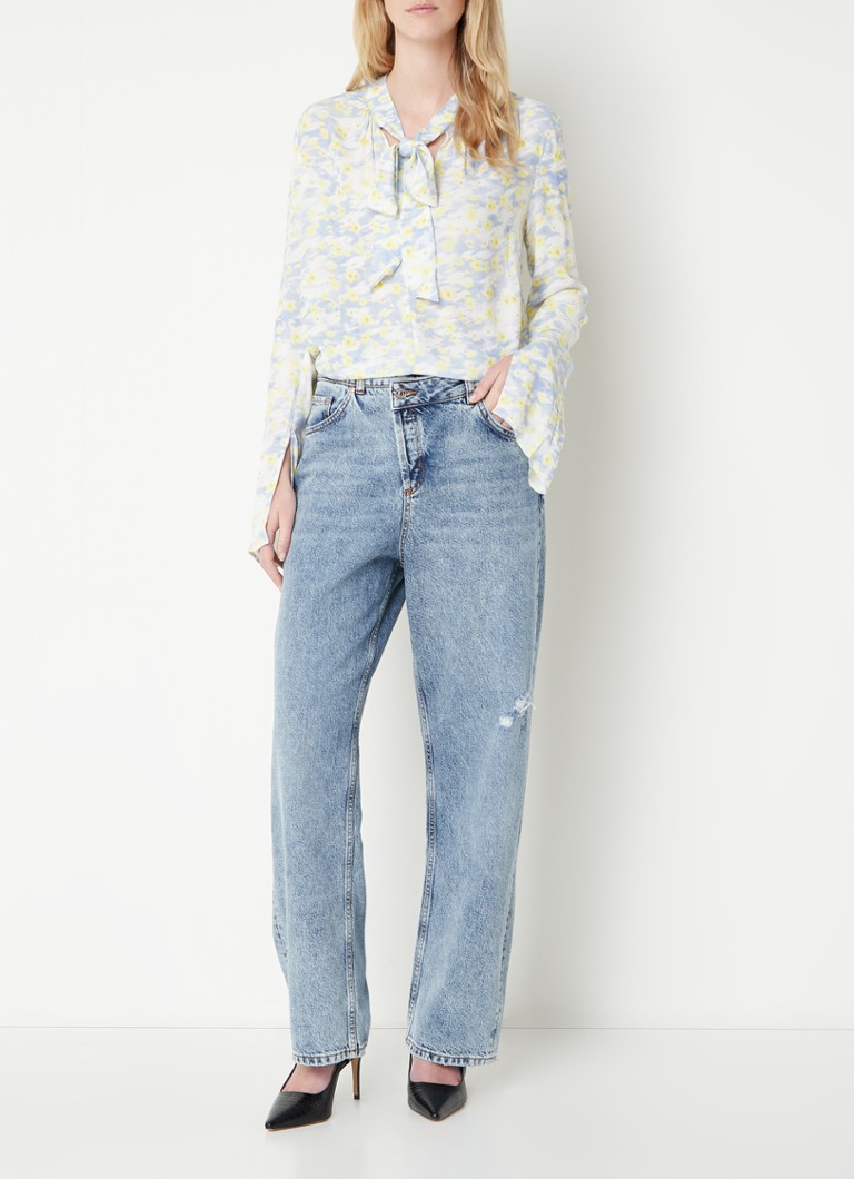 HUGO BOSS  Cinoni tuniek met bloemenprint en sjaalkraag